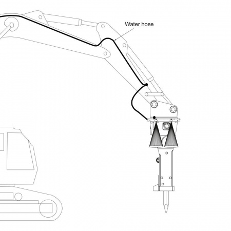 Система распыления воды для гидромолота
