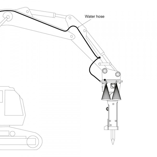 Система распыления воды для гидромолота